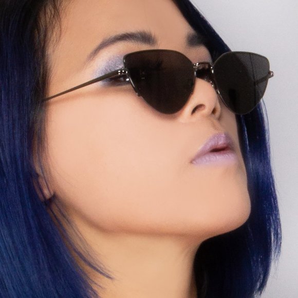 Dime Optics Fairfax Sunglasses in Shiny Gunmetal/Grey